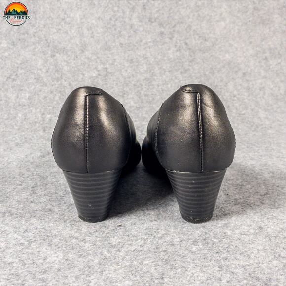 Clarks Collection Brielle Andi Pump Wedge Heels Black Slip-On Women's Size 9 M - Picture 7 of 11